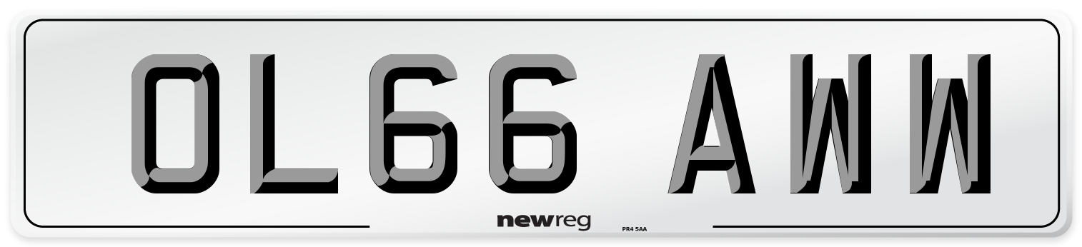 OL66 AWW Number Plate from New Reg